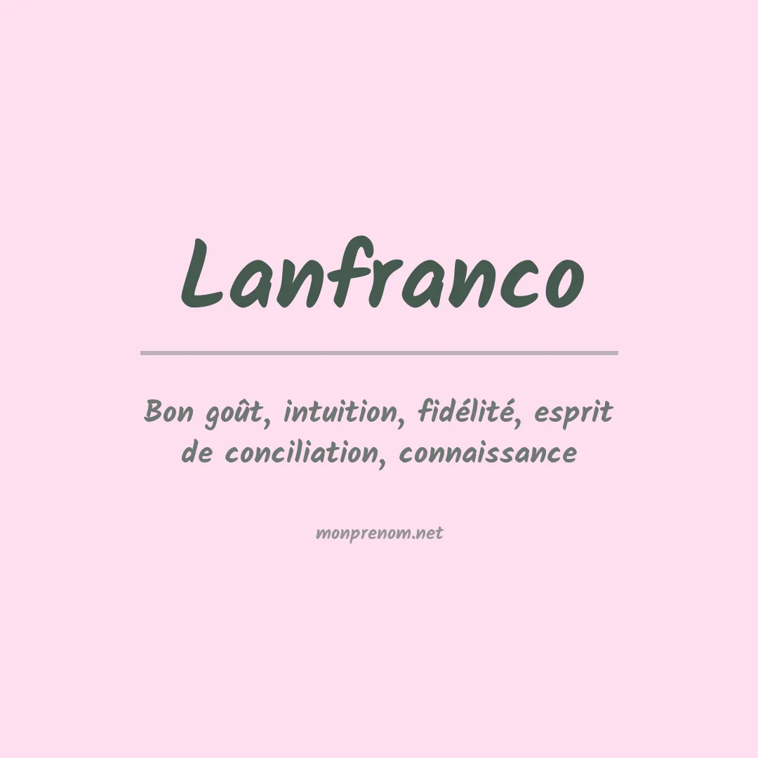 Signification du prénom Lanfranco