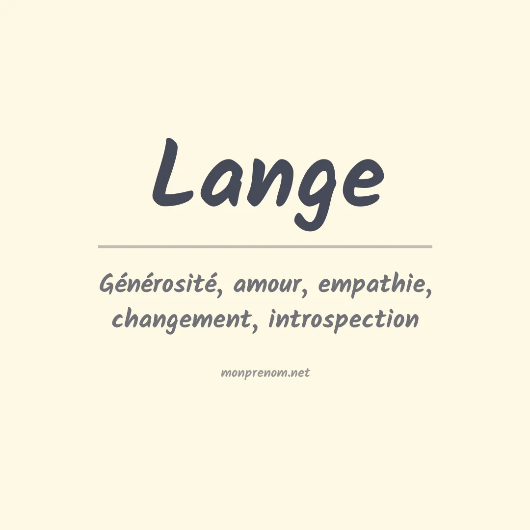 Prénom Lange