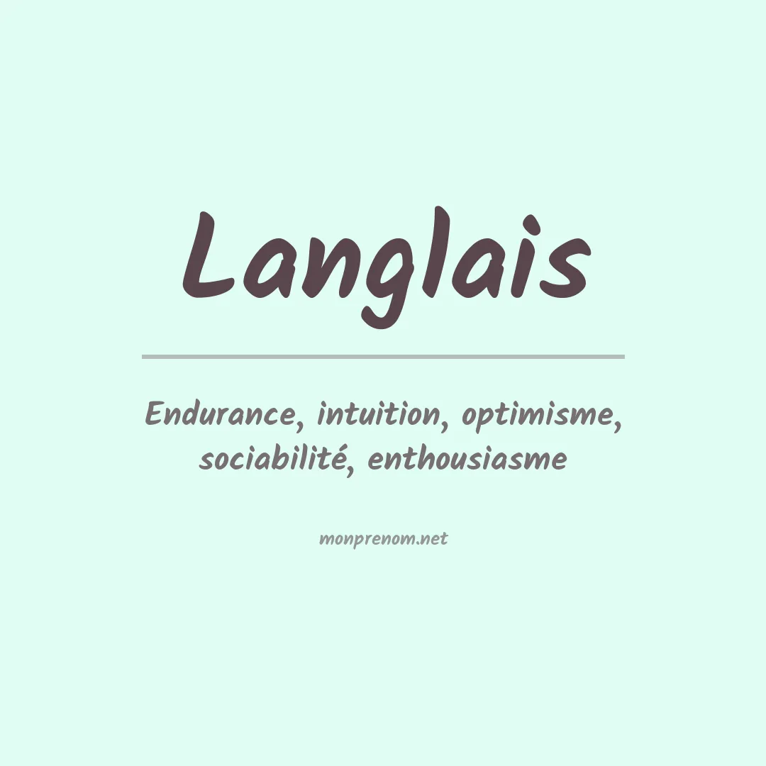 Prénom Langlais