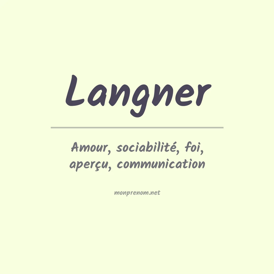 Prénom Langner
