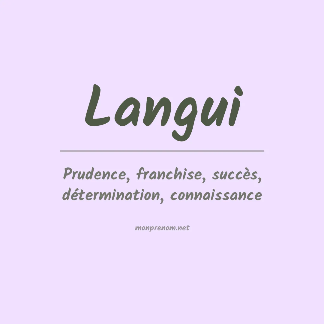 Signification du prénom Langui