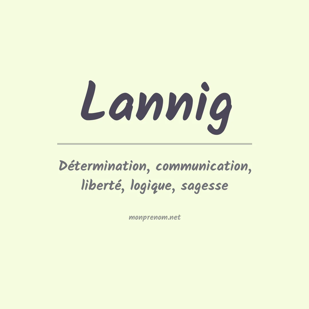 Signification du prénom Lannig