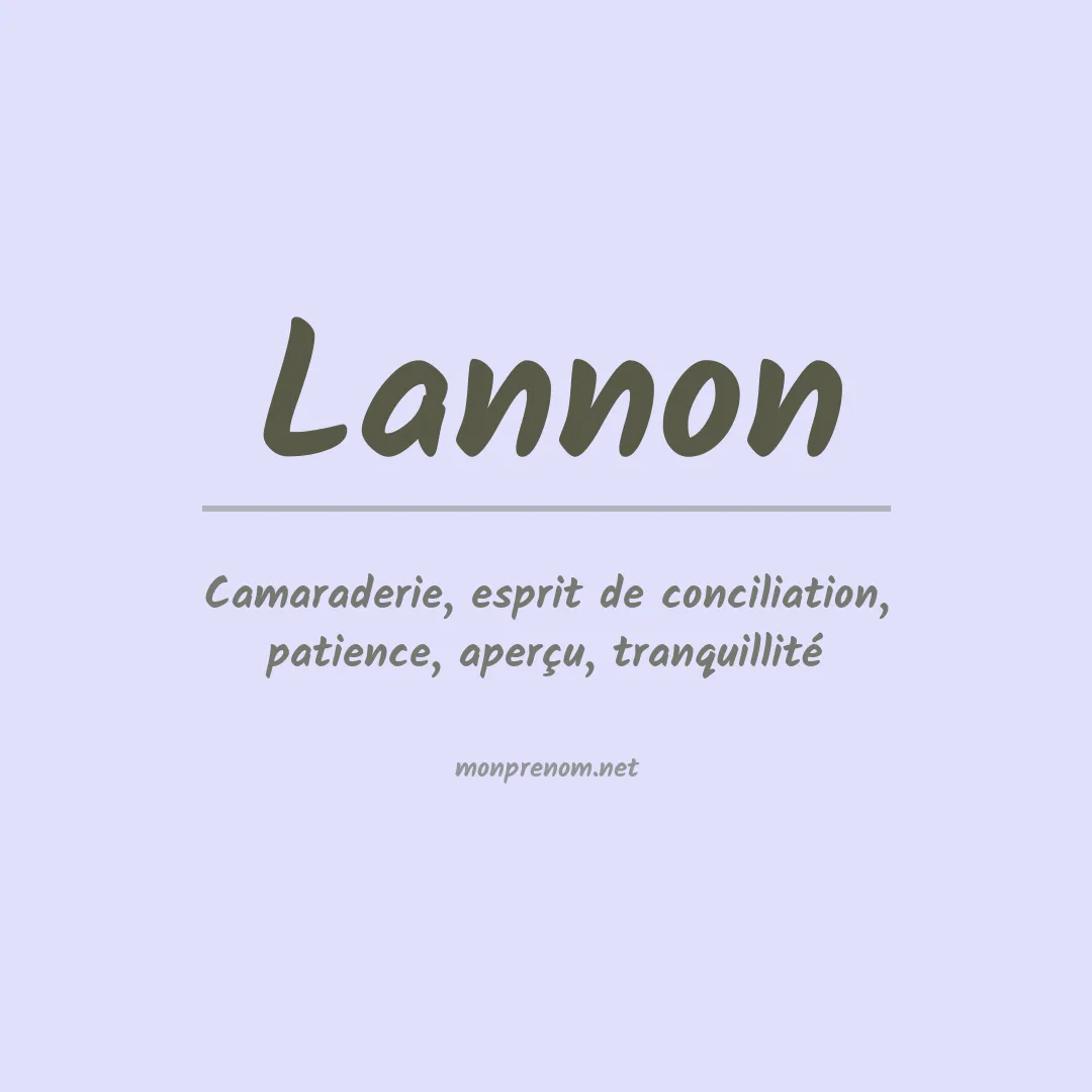 Signification du prénom Lannon