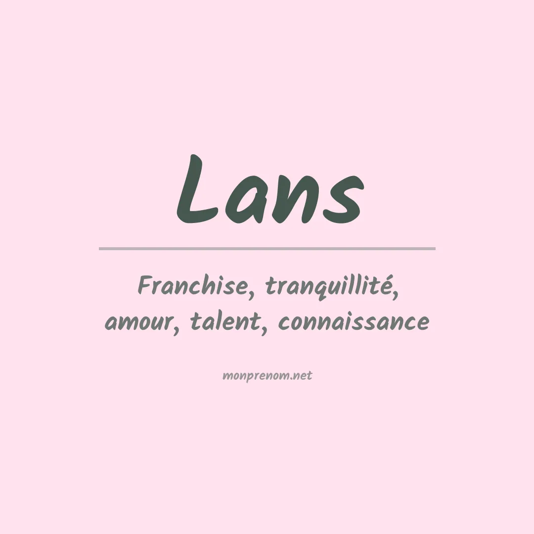 Prénom Lans