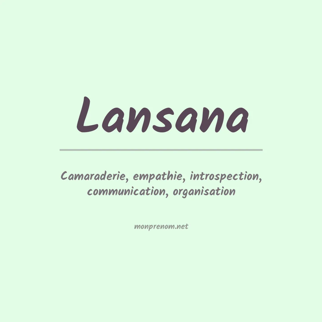 Signification du prénom Lansana