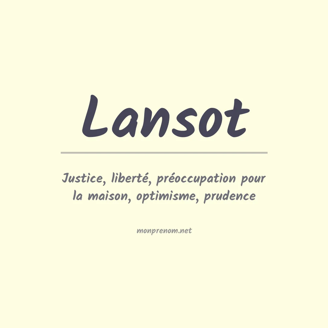 Signification du prénom Lansot
