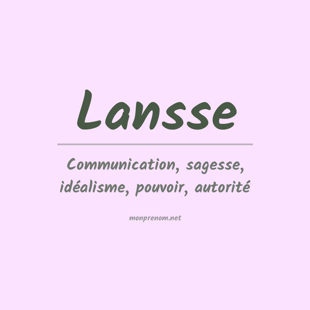 Signification du prénom Lansse