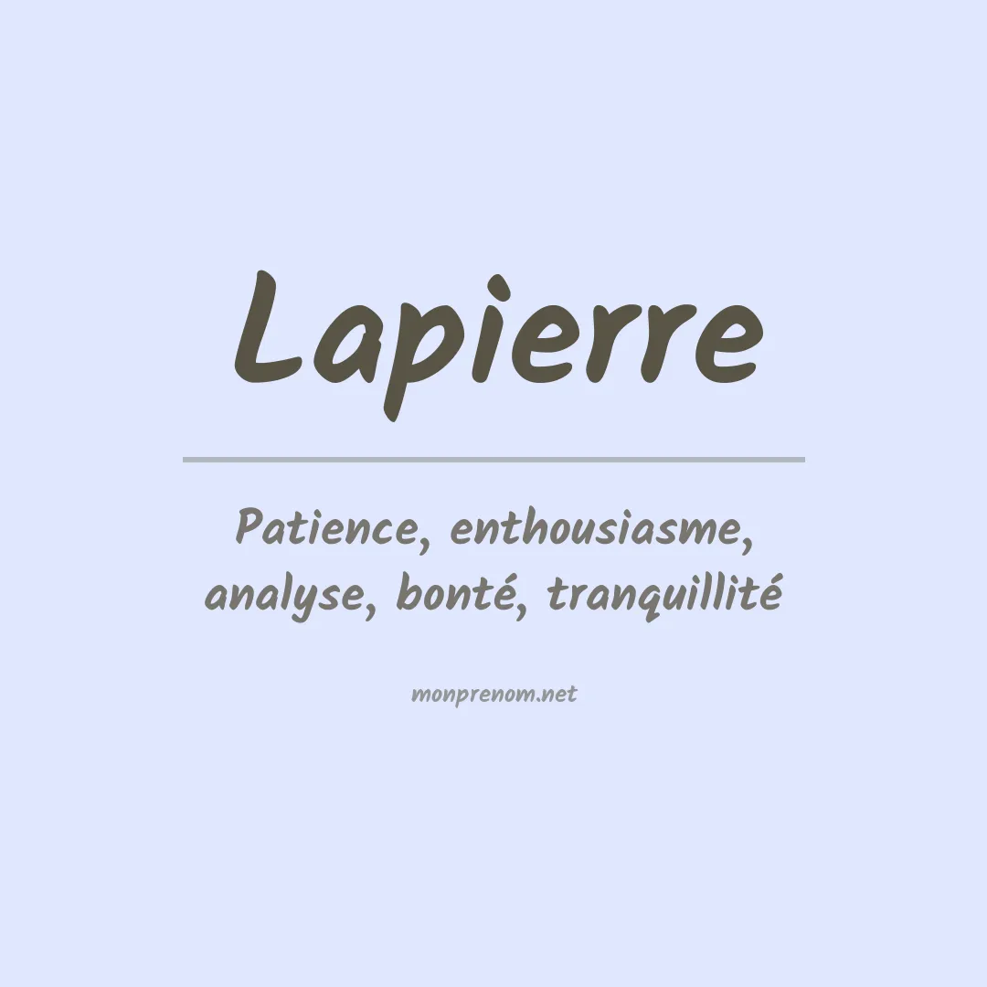 Prénom Lapierre
