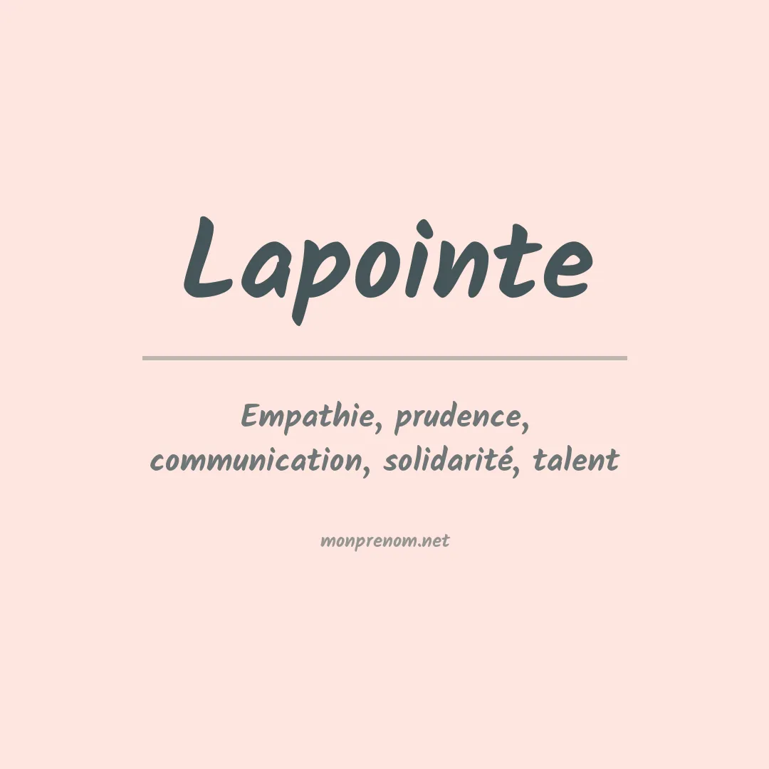 Prénom Lapointe