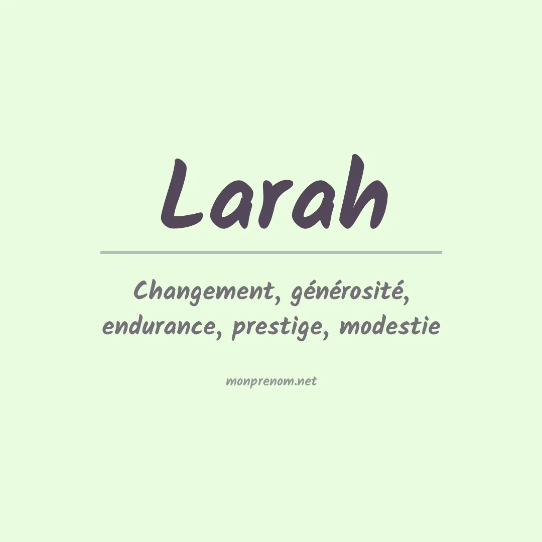 Prénom Larah