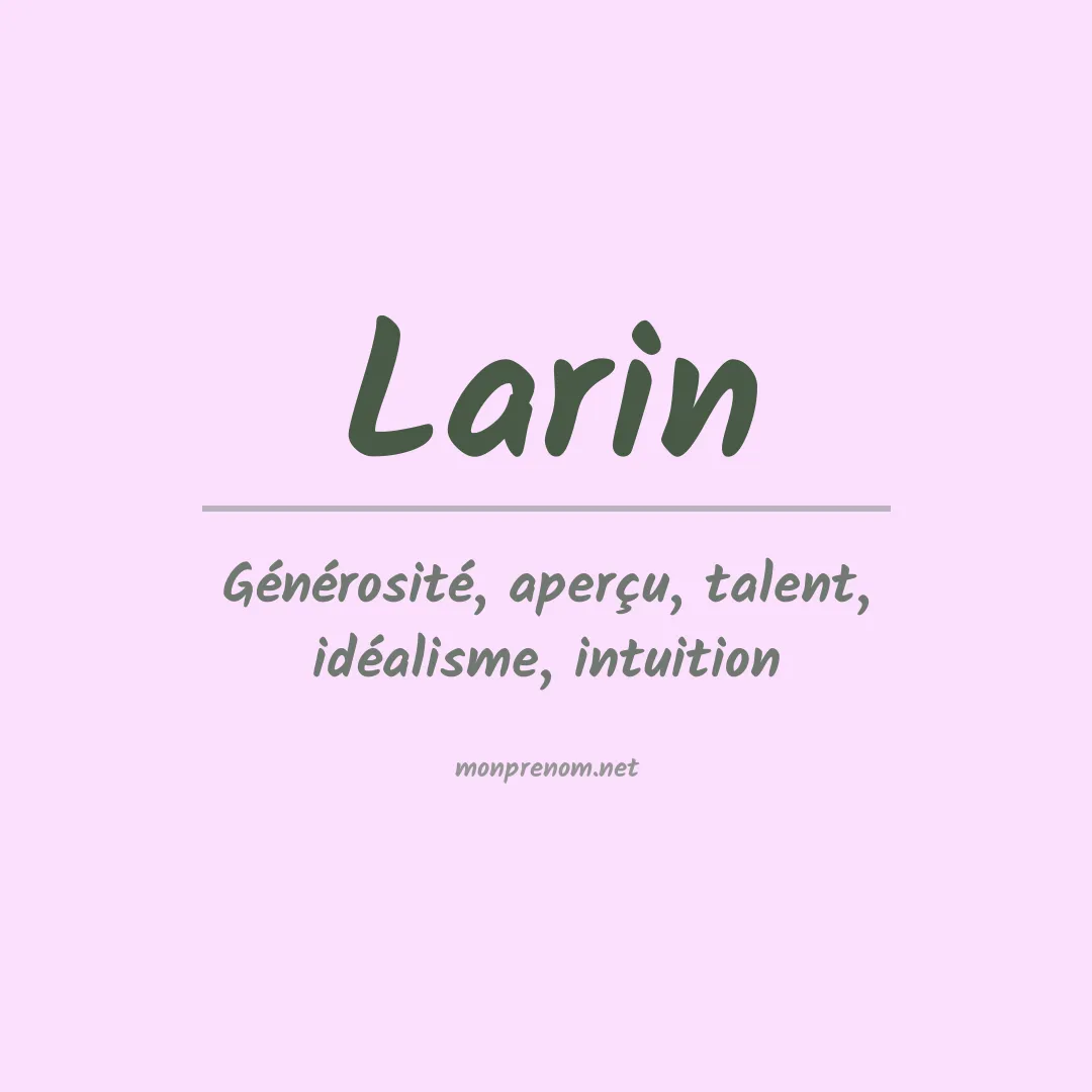 Prénom Larin