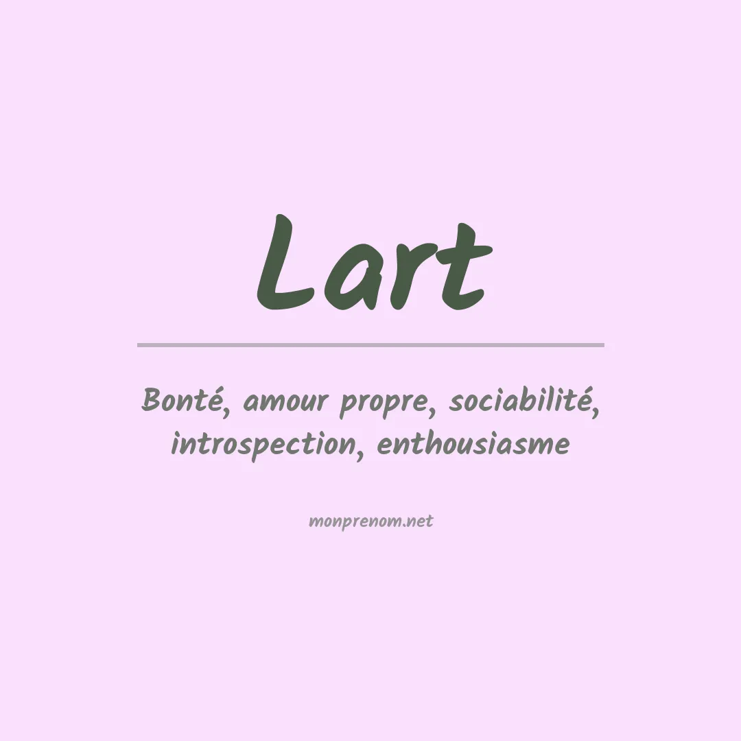 Signification du prénom Lart