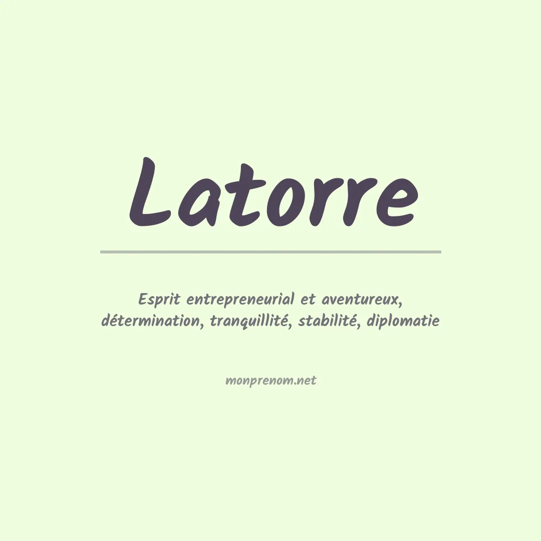 Signification du prénom Latorre