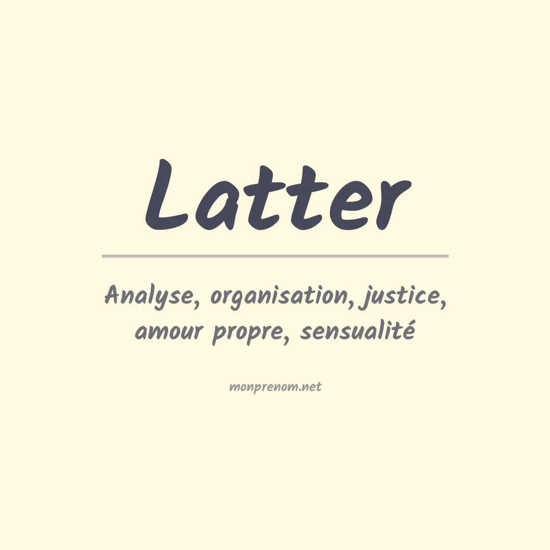 Prénom Latter