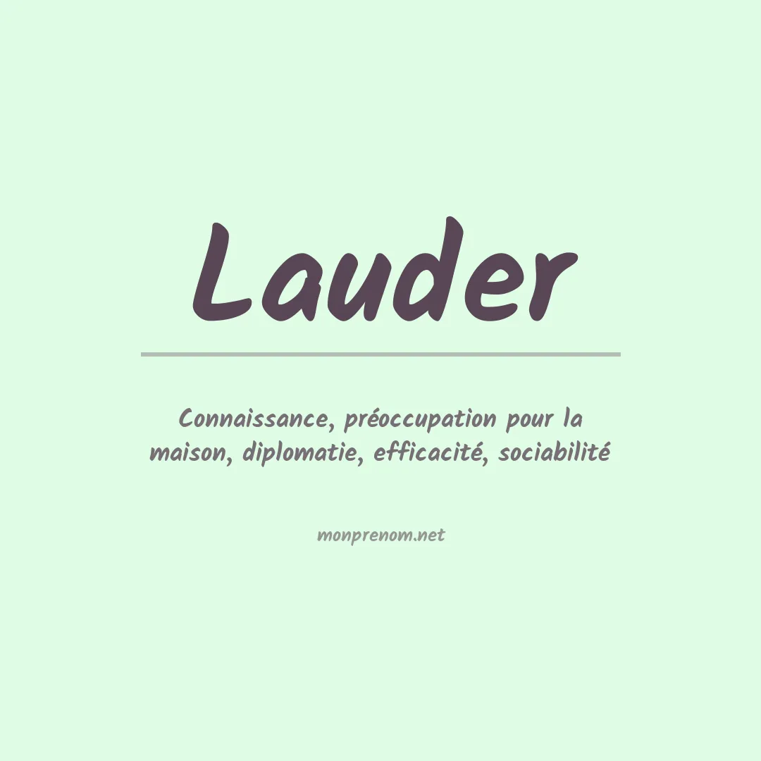 Prénom Lauder