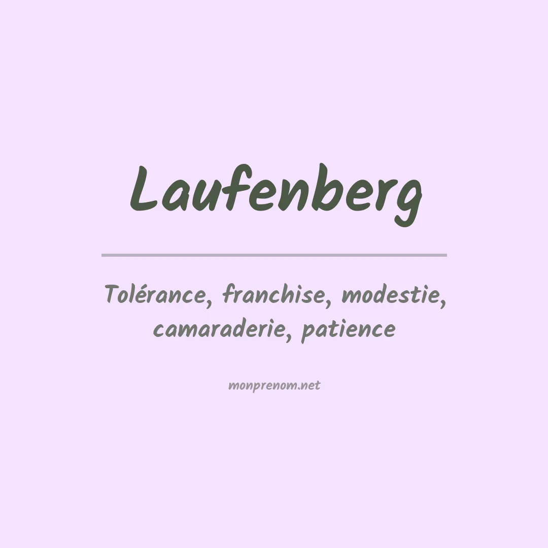 Signification du prénom Laufenberg