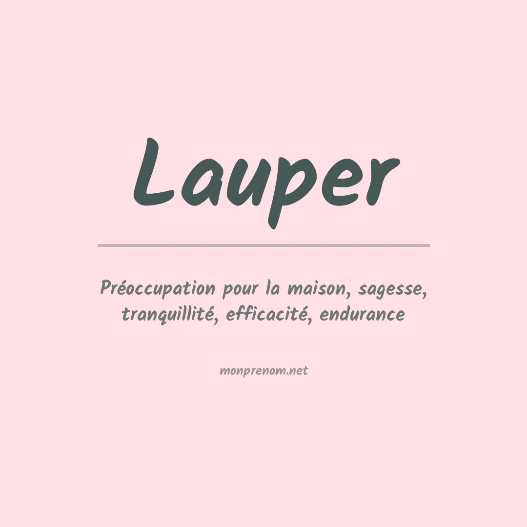 Prénom Lauper