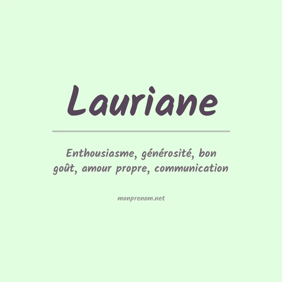 Prénom Lauriane