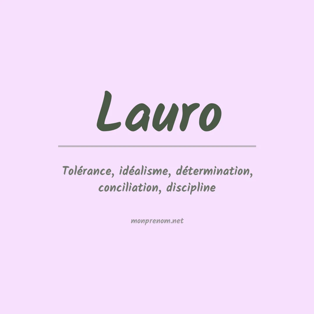 Prénom Lauro