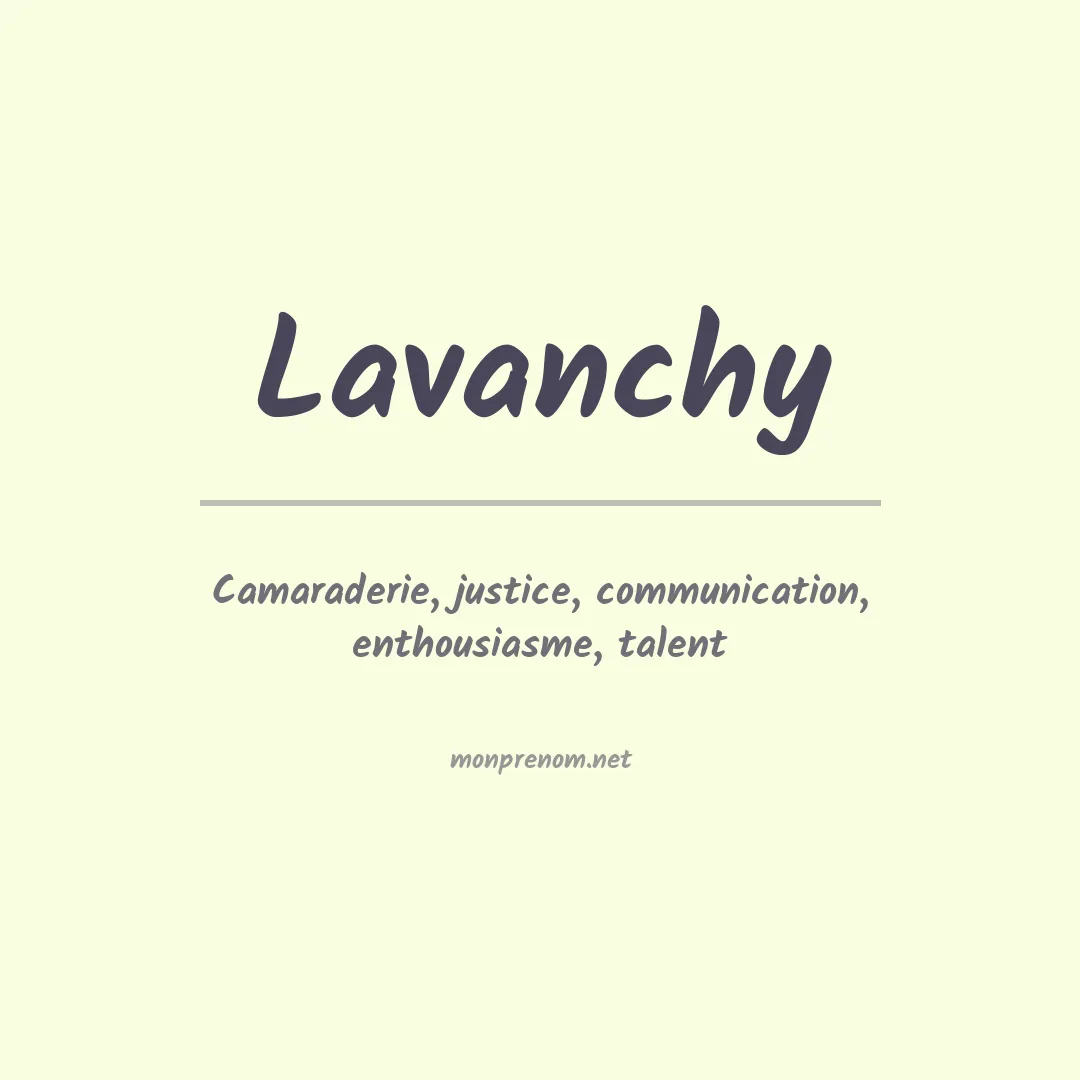 Signification du prénom Lavanchy