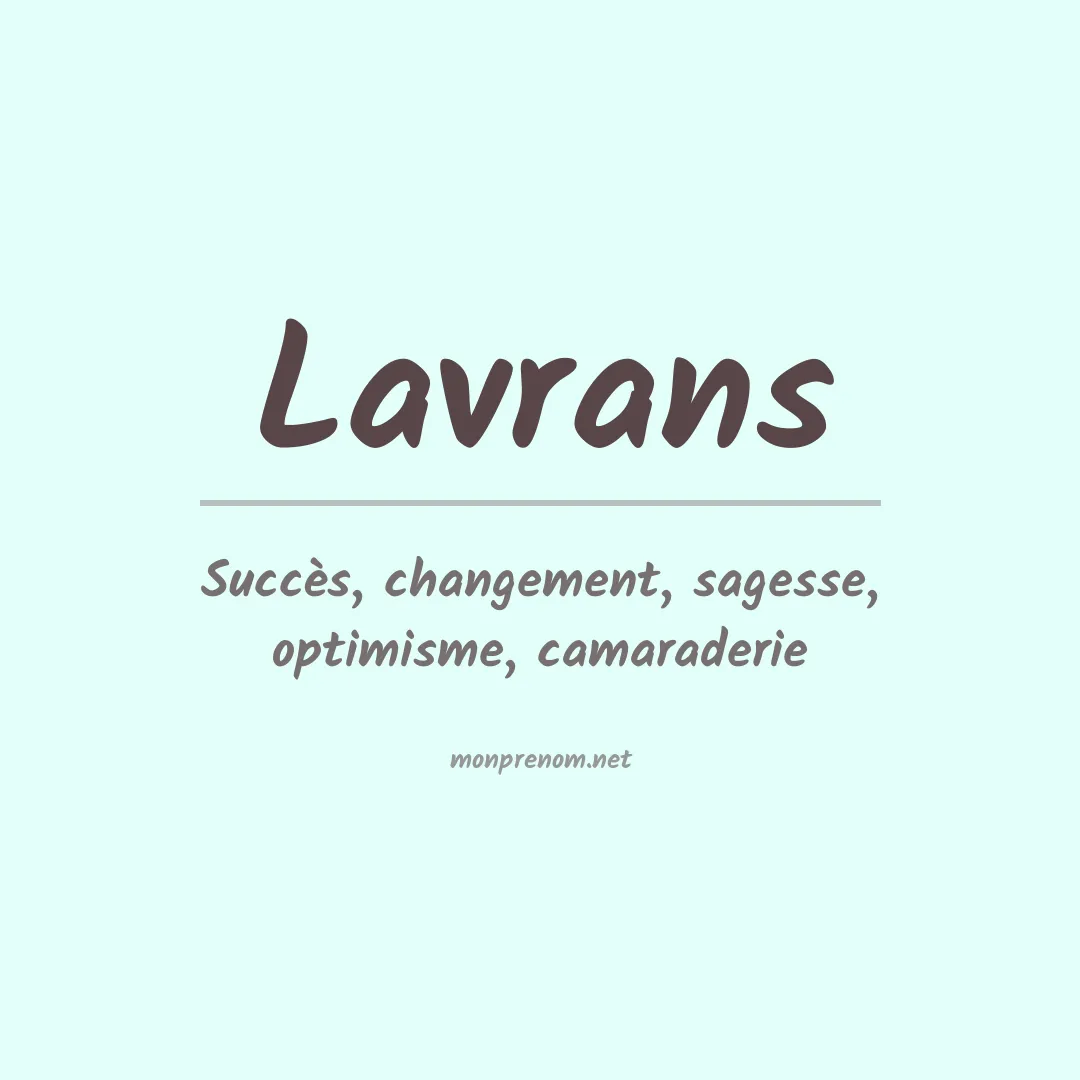 Signification du prénom Lavrans