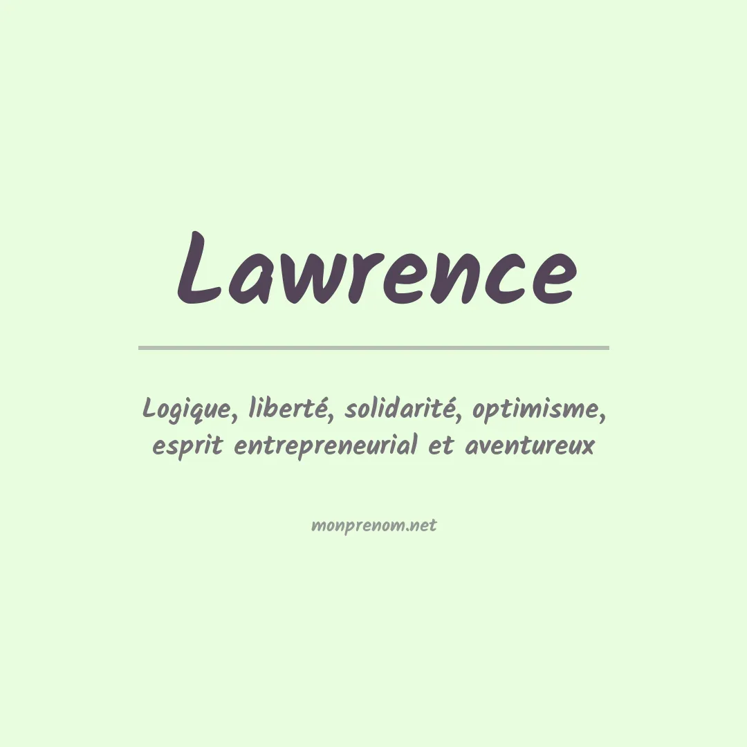 Prénom Lawrence