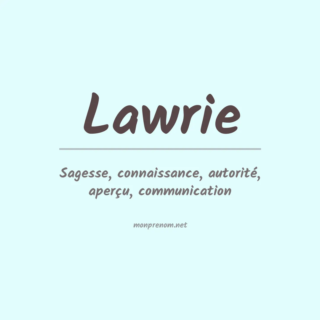 Prénom Lawrie