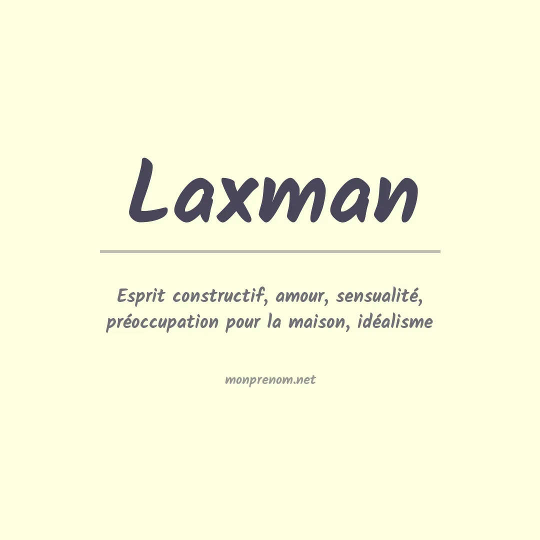 Signification du prénom Laxman