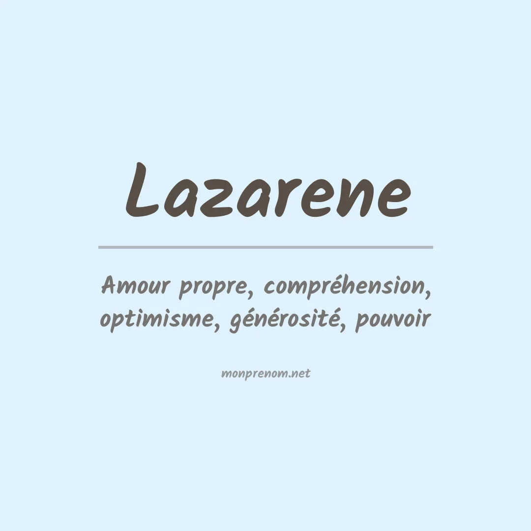 Signification du prénom Lazarene