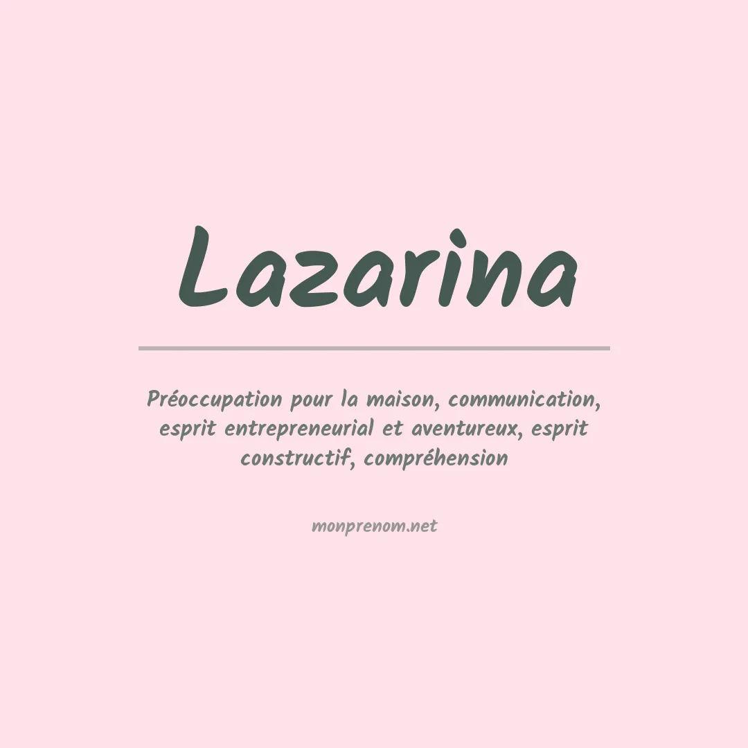 Signification du prénom Lazarina