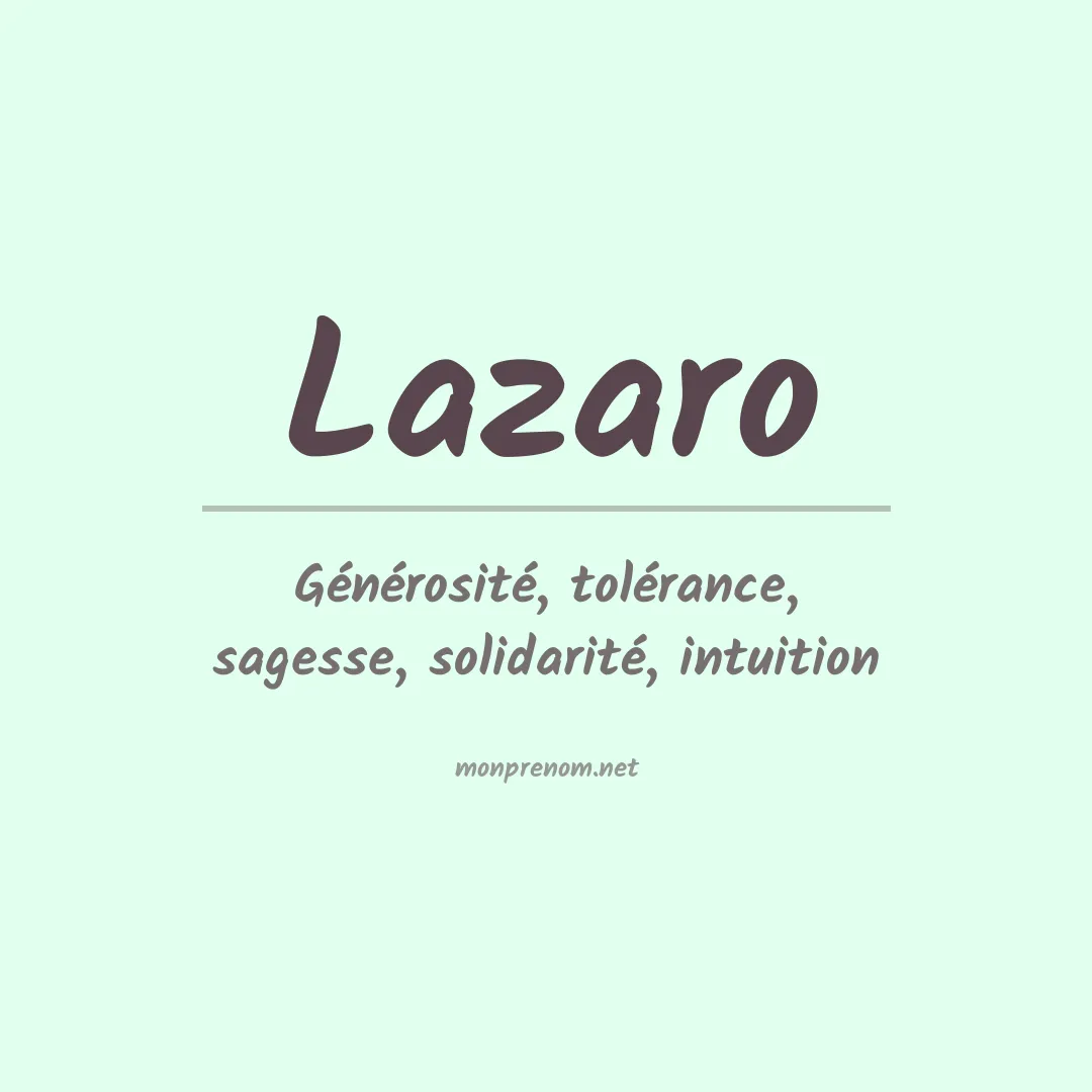 Prénom Lazaro