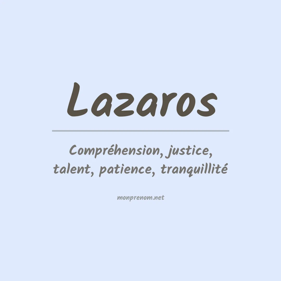 Signification du prénom Lazaros