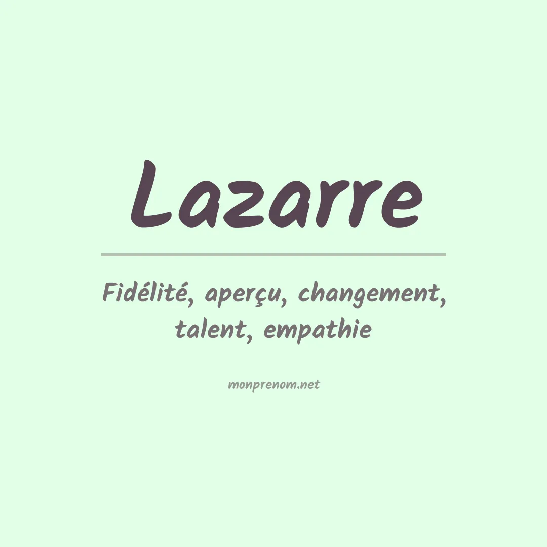 Signification du prénom Lazarre