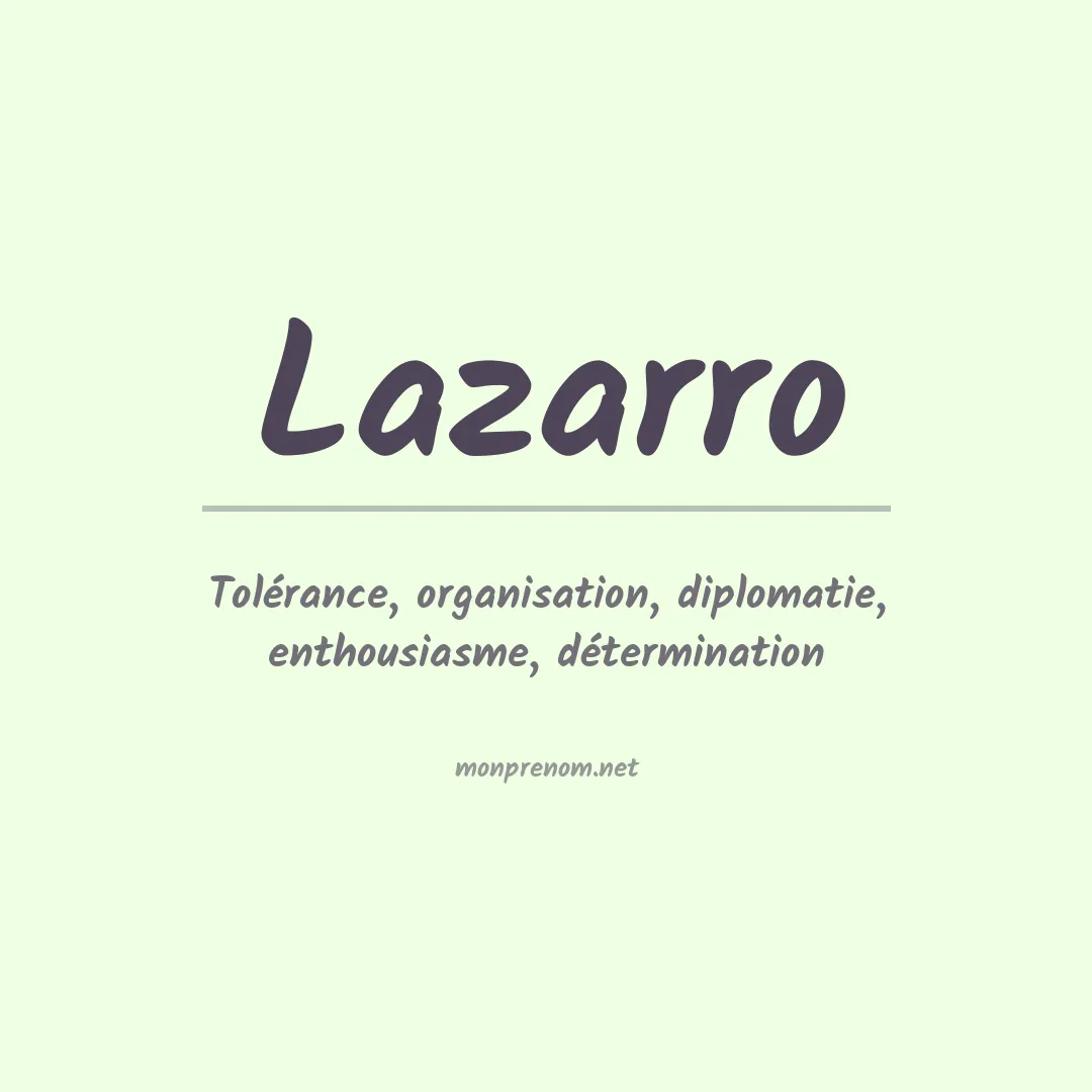 Signification du prénom Lazarro