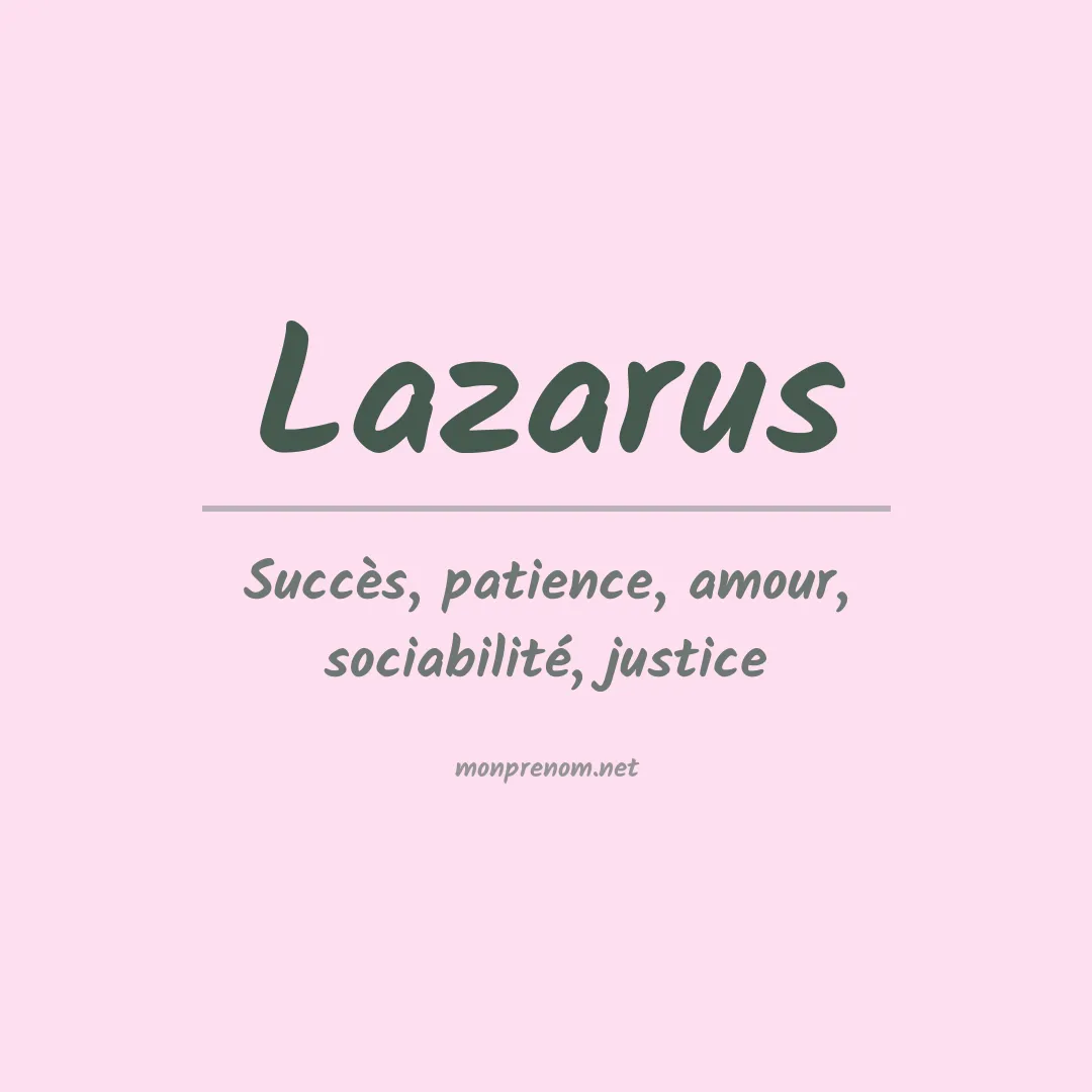 Signification du prénom Lazarus