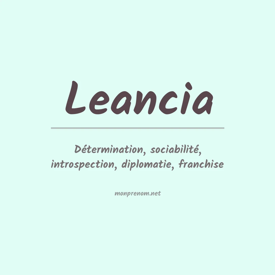 Signification du prénom Leancia