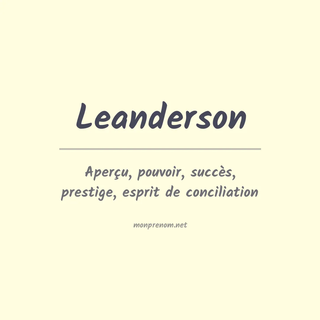 Signification du prénom Leanderson