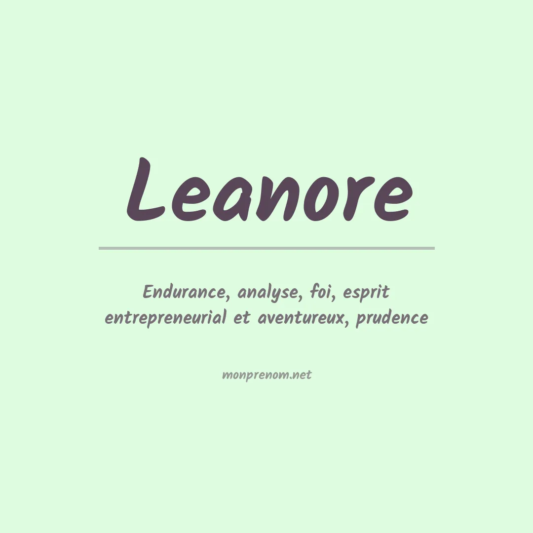 Signification du prénom Leanore