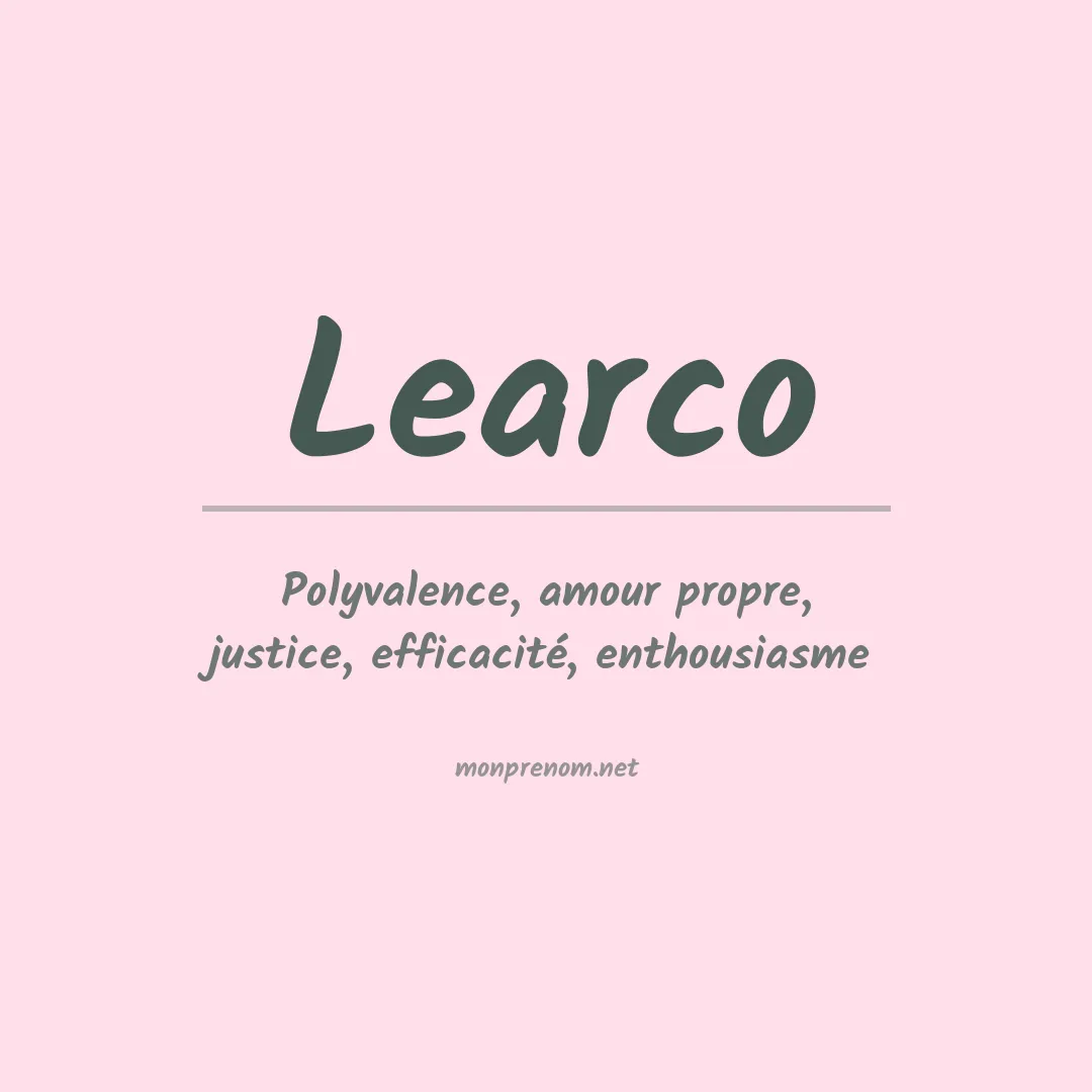 Signification du prénom Learco