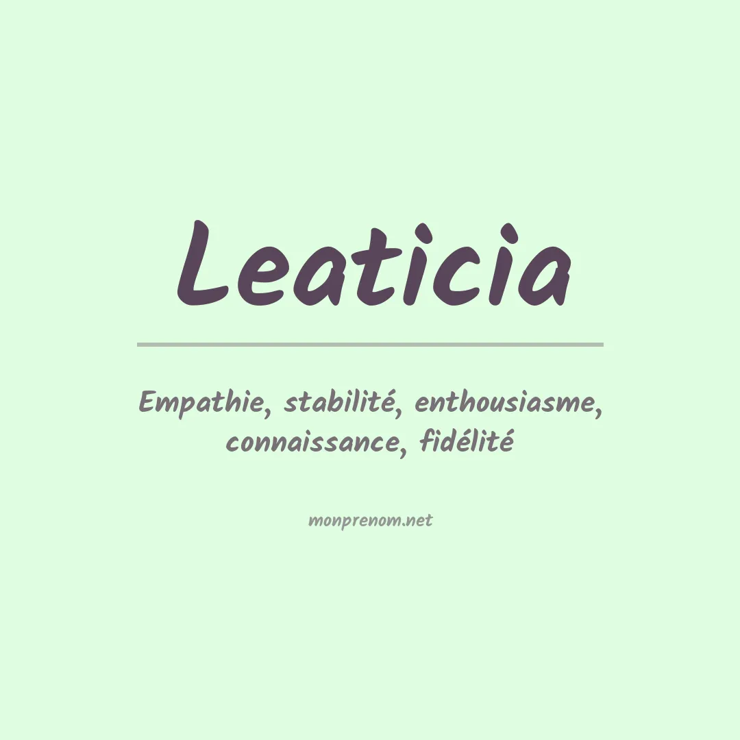 Prénom Leaticia