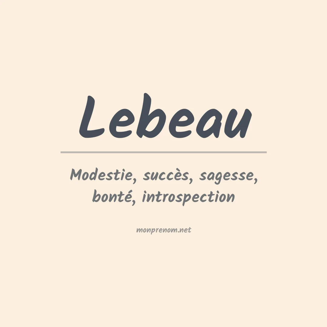 Prénom Lebeau