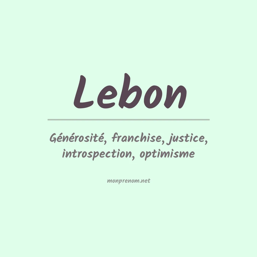 Prénom Lebon