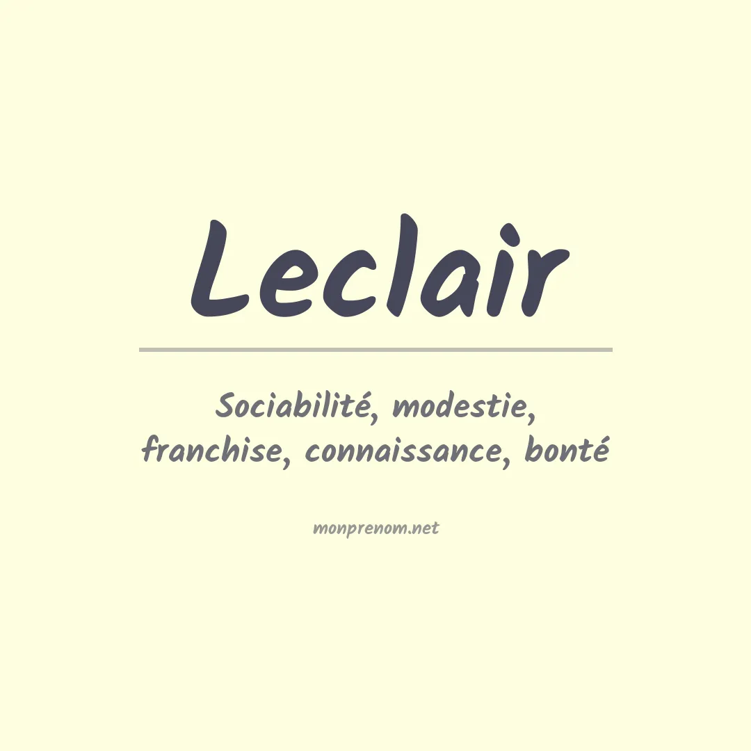 Prénom Leclair