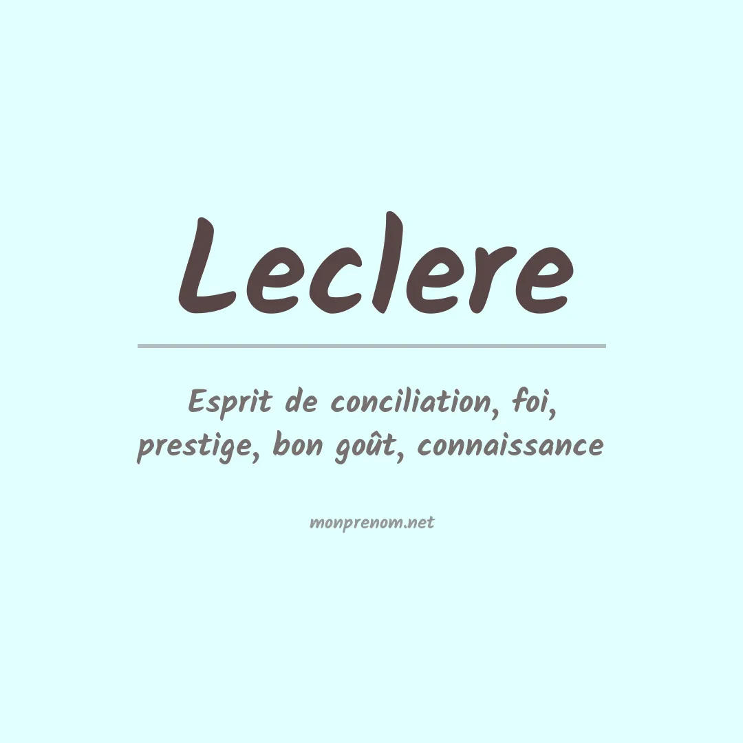 Prénom Leclere