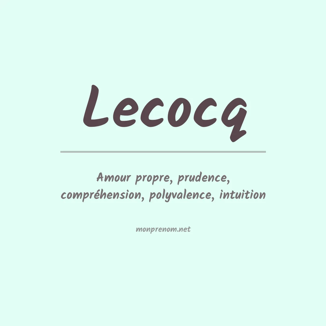 Prénom Lecocq