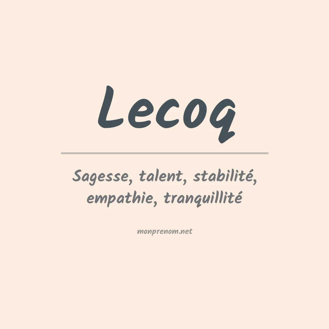 Prénom Lecoq