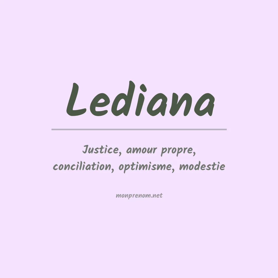 Signification du prénom Lediana