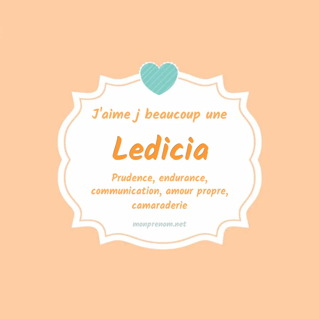 J'aime beaucoup Ledicia