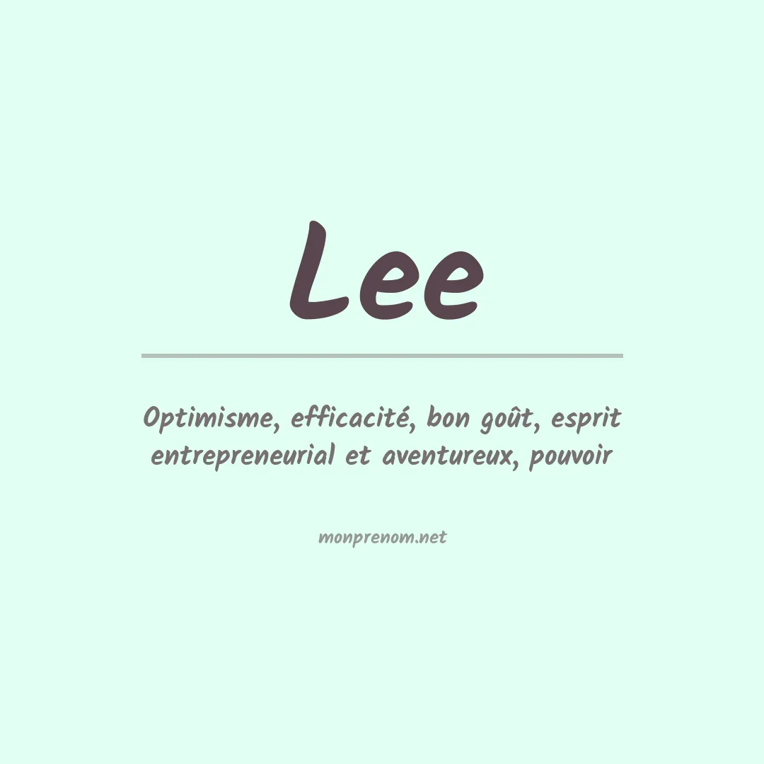 Prénom Lee