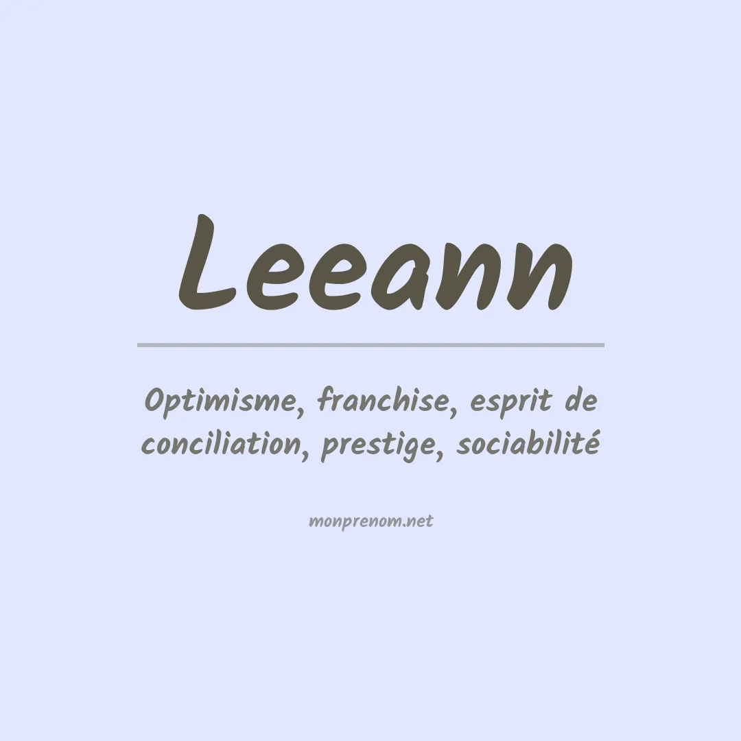 Signification du prénom Leeann